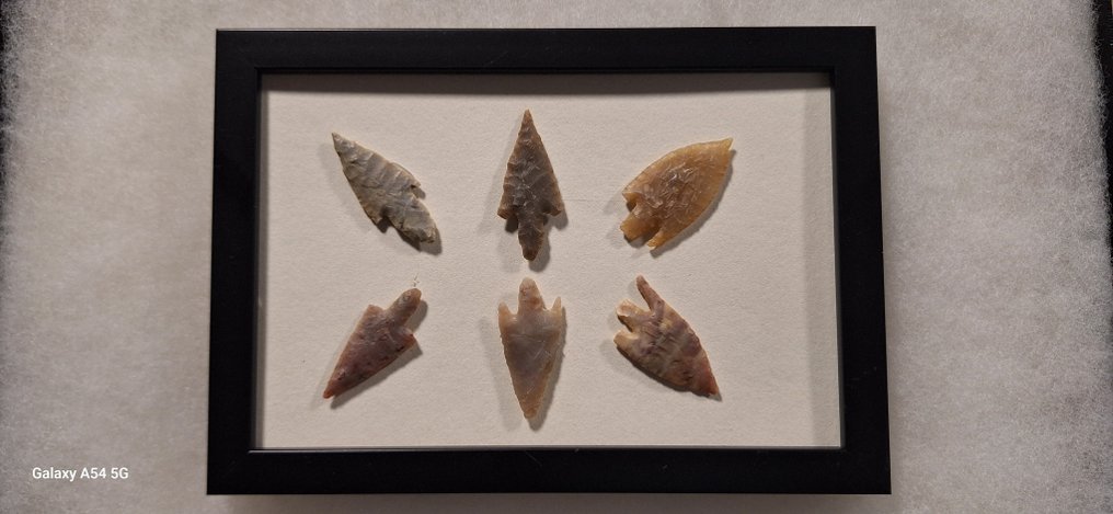 Νεολιθική Ίασπις Συλλογή σημείων από νεολιθικά βέλη από πολύχρωμο Jasper, διπλής όψης, συλλογή ιδιωτικής - 170 mm  (χωρίς τιμή ασφαλείας) #1.0