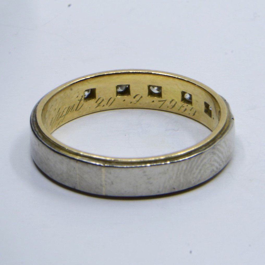 戒指 - 18 克拉 黃金 - 0.13ct. tw. 鉆石 (天然) #4.3