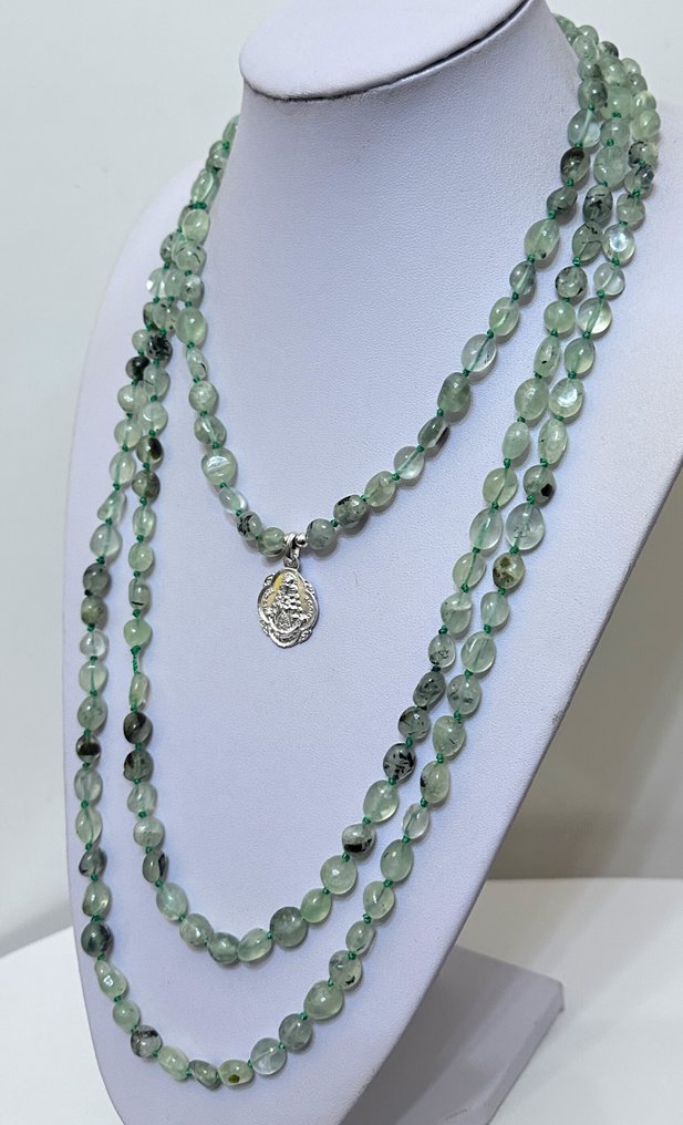 Natural rutile quartz with Virgin Rose. High quality. Unconditional love in a relationship. - Necklace with pendant - With 925 silver closure #3.2