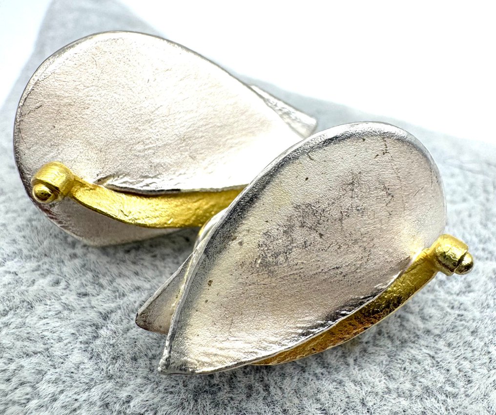 Sans prix de réserve - Boucles d'oreilles - 18 carats Argent, Or jaune #1.0