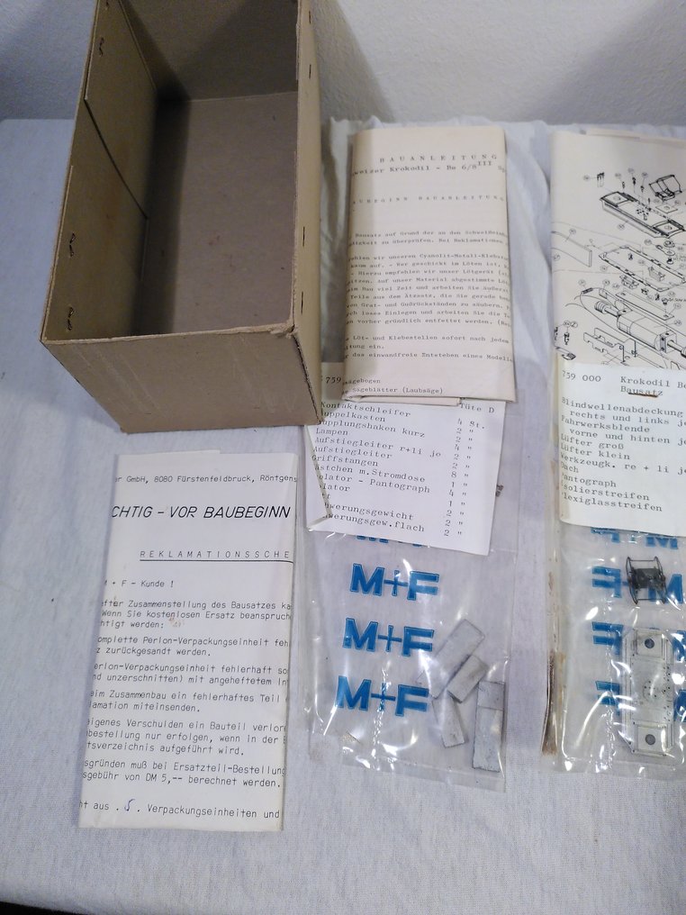 M+F, Merker & Fischer N - 759 - Ηλεκτροκίνητη ατμομηχανή (1) - Σετ κατασκευής από μπρούντζο «Krokodil» Be 6/8 III, ξεκίνησε - SBB #3.2