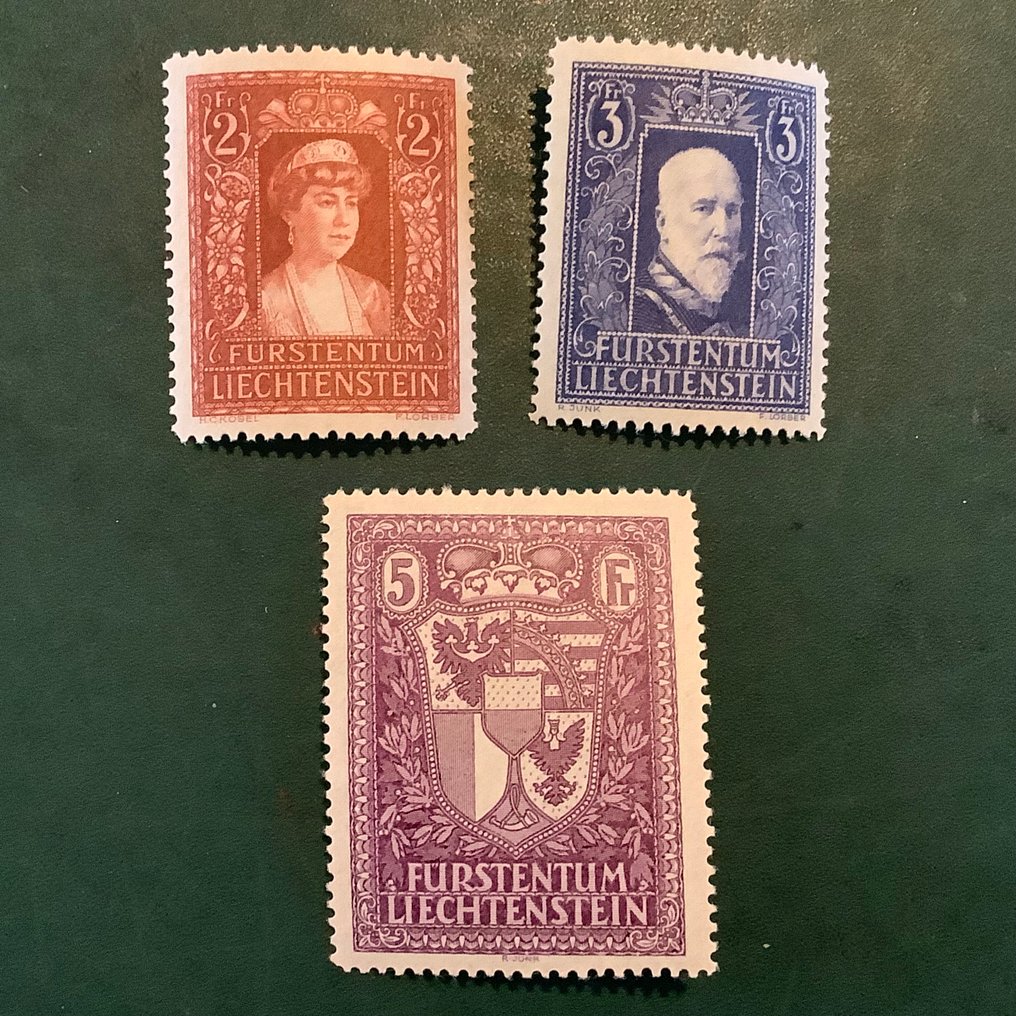 Liechtenstein 1933 - Kuningaspari ja vaakuna - Michel 140/142 #1.0