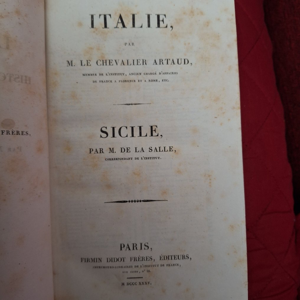 Artaud / De La Salle - Italie / Sicile - 1835 #1.0
