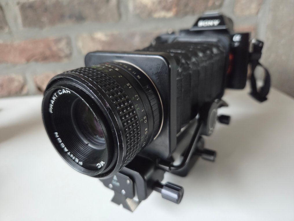 Sony, Praktica, Pentacon Practicar 1.8 50mm + balg + adapter PB-NEX + doos Obiektyw aparatu #4.3