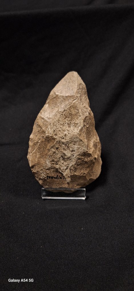 Παλαιολιθική Πήλινα Δίπλευρο Μουστεριανό από Dordogne, Γαλλία, συλλογή ιδιωτικής αρχαιολογίας, από ψαμμίτη, περίπου - 124 mm (χωρίς τιμή ασφαλείας) #2.1