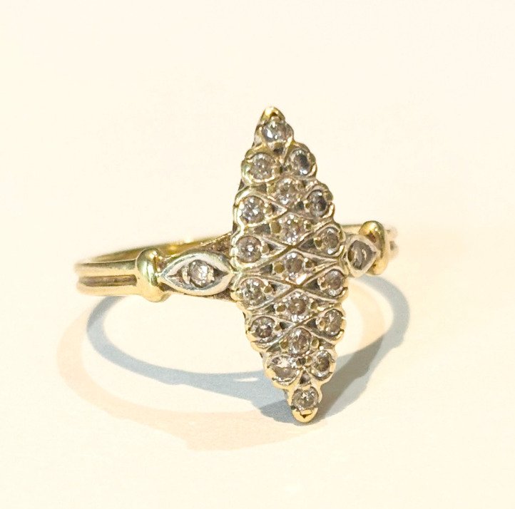 戒指 - 18K包金 黄金, 白金 - 0.33ct. tw. 钻石 (实验室培育) - 镶满钻石的 - 70-80 #1.0