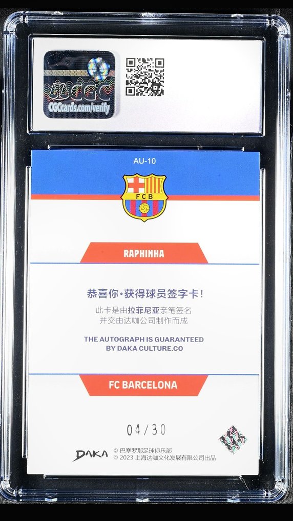 2022/23 DAKA Barcelona Holocene Raphinha Autografiada - CGC 9 Graded card #3.2