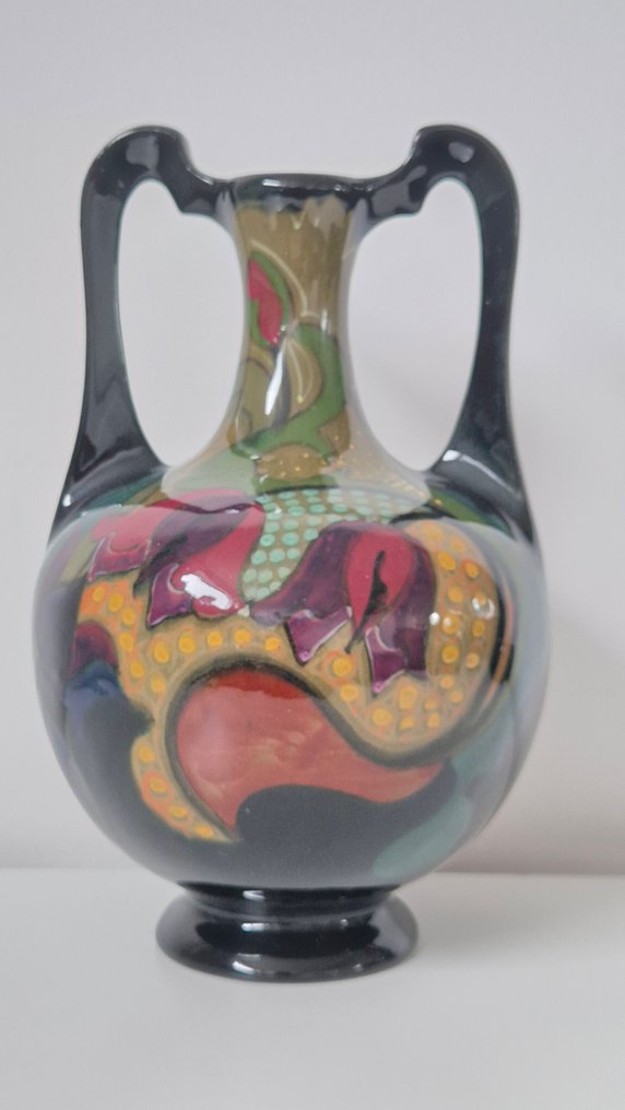 Plateelbakkerij Zuid-Holland - A. Lansaat - Vase -  Model number 31  - Earthenware, Ceramic - Vase with ears #1.0