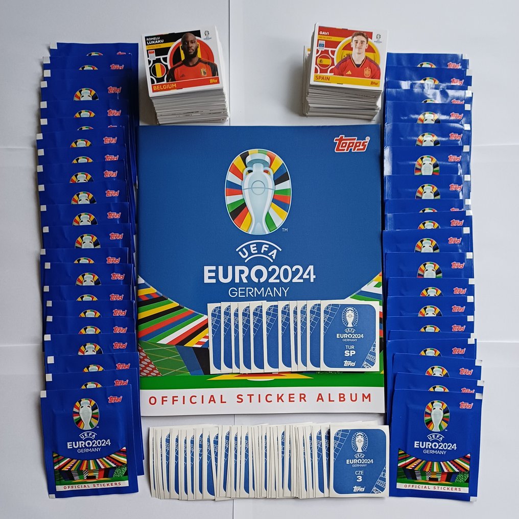 Topps Euro 2024 - Empty album + 11 SP + 48 Purple Parallels + 419 stickers + 40 Sealed Pack - 狀況優良(EX) #1.0