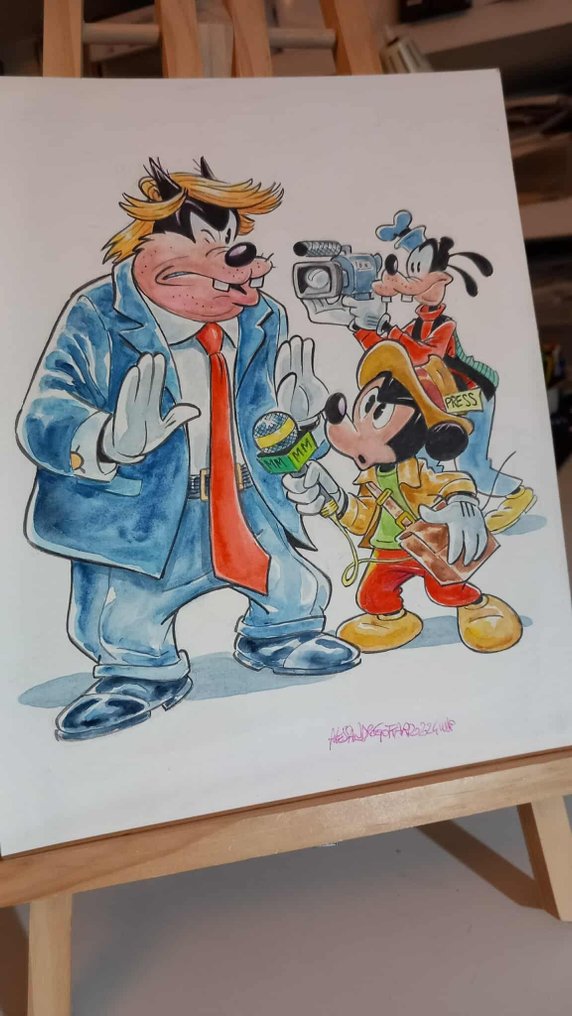 Alessandro Gottardo - 1 Watercolour - Mickey Mouse - "La parrucca del potere" - 2024 #2.1