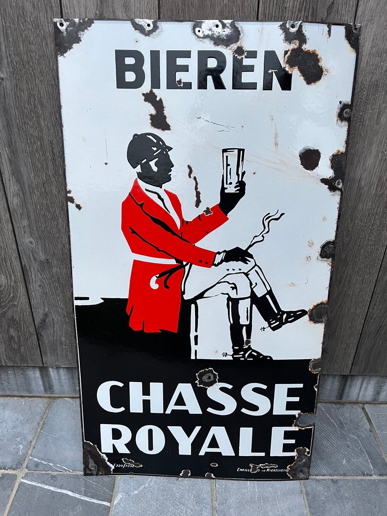 Emaillerie Koekelberg - Enamel advertising board Chasse Royale - Enamel sign - Enamel #1.0