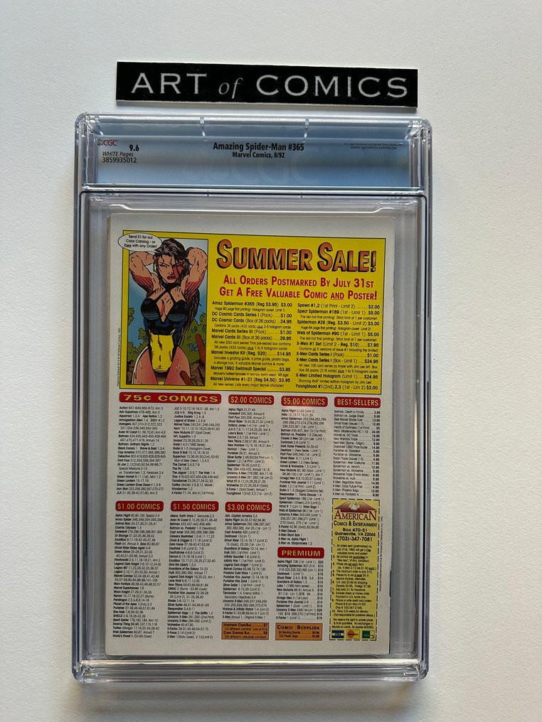 The Amazing Spider-Man #365 - Hologram Cover - With special CGC Venom label - CGC 9.6 - 1st appearance of Spider-Man 2099 - Gatefold Venom/Carnage Poster - 1 Graded comic - First edition - 1992 #3.2