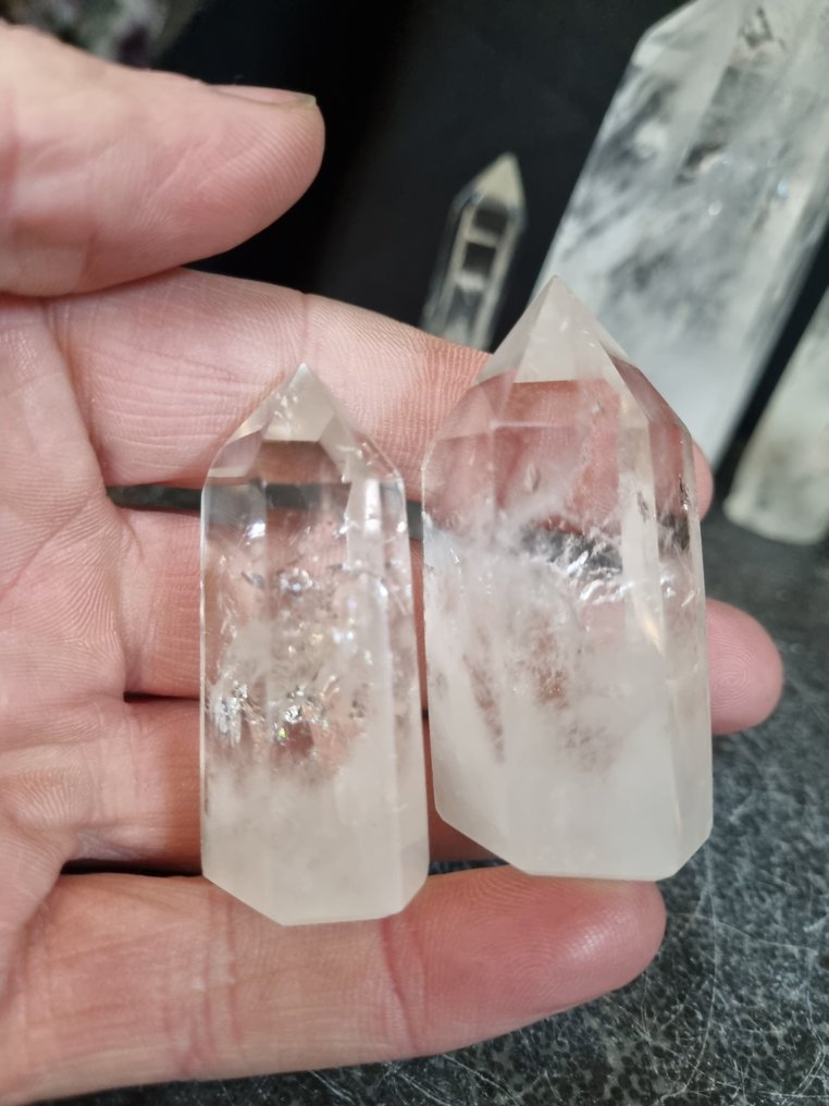 7 clear rock crystal points 13 - 4.2 cm Crystal point- 1008 g #4.3