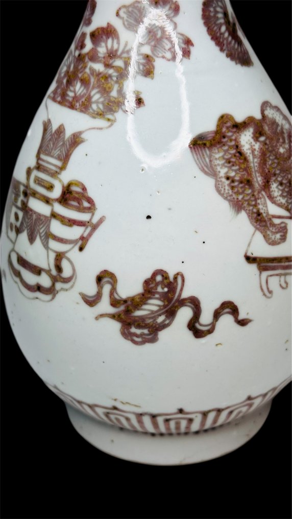 Βάζο σε σχήμα κιονόκραν από πορσελάνη. - Κίνα - 20th century #3.2