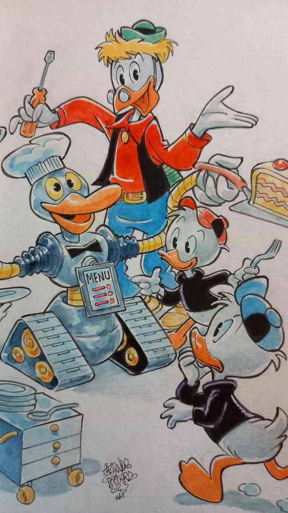 Alessandro Gottardo - 1 Watercolour - Archimede Pitagorico - "Robochef Ultrarapid" - 2023 #3.2