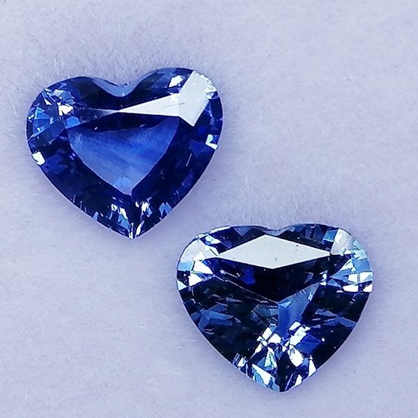 2 pcs 蓝色 蓝宝石 - 1.42 ct - 西班牙宝石学院(IGE) - 斯里兰卡 #1.0