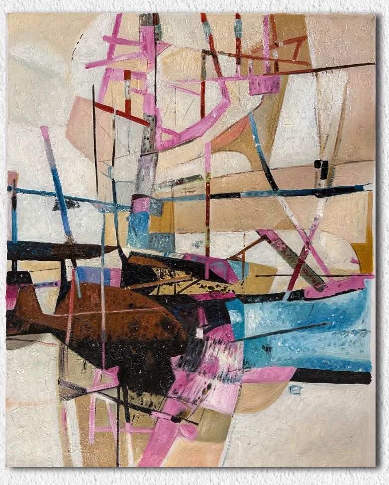 Nguyen Robert - L'île aux Drisses Roses 93 x 74 cm #1.0