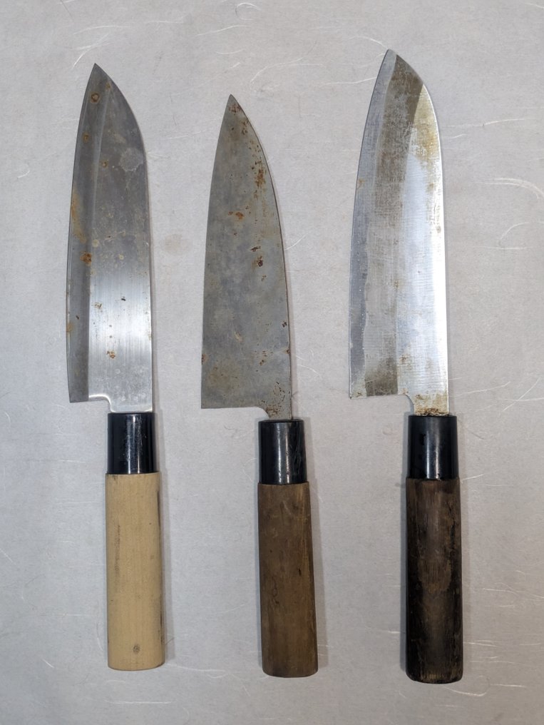 廚刀 - Kitchen knife set - 鐵, 鋼, 木 - 日本 - 传统名刀出刃包丁（暁里・濃州正宗作・登録勝弘） #2.1