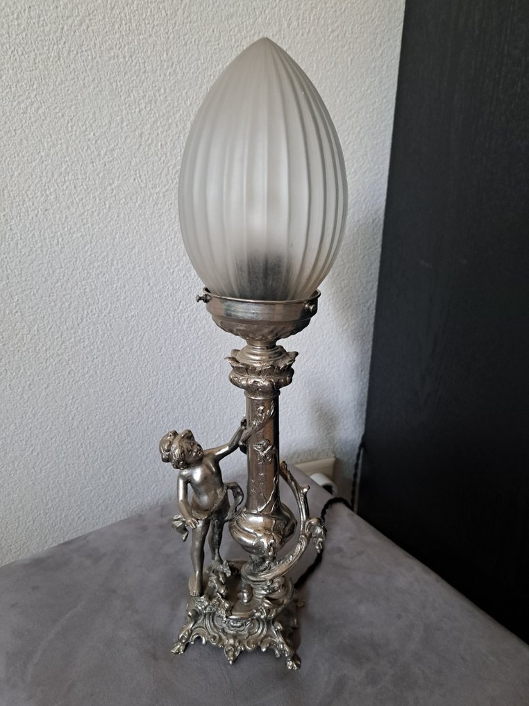 Art Nouveau tafellamp - Table lamp - Glass, Iron #1.0