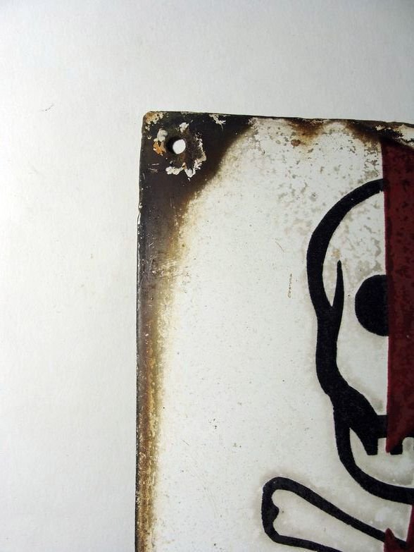 Old enamel sign "Caution: Electricity" Do not touch! Electrical device! - unbekannt - Enamel sign - Enamel #2.1