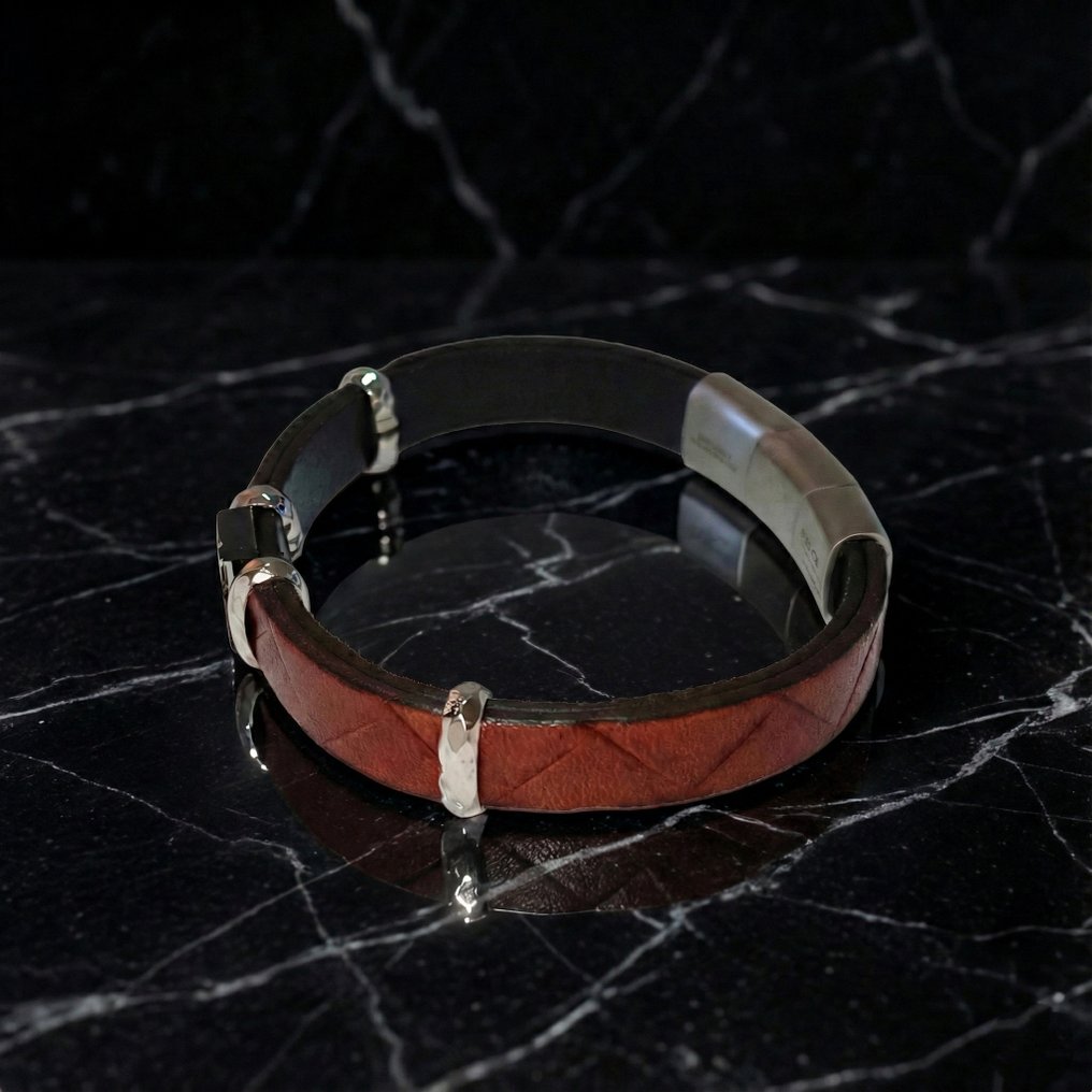 18K包金 - 基础手链，采用外科级不锈钢, 黄金 - 手镯 - 意大利制造 #1.0