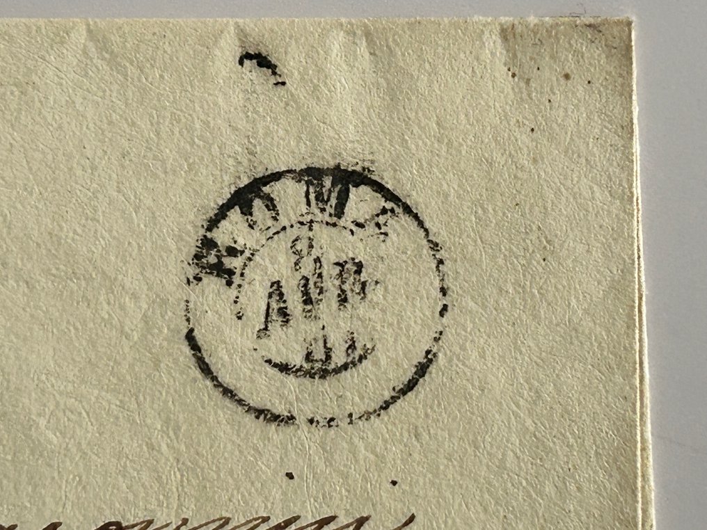 Αρχαία ιταλικά κράτη - Παπικό κράτος  - Τέσσερα γράμματα με ενδιαφέρουσες εξαργυρώσεις και σφραγίδες. #3.2