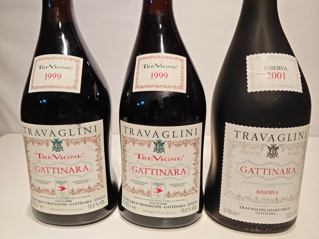 1999 x2 Tre Vigne & 2001 Riserva, Travaglini - Piedmont - 3 Bottles (0.75L) #2.1