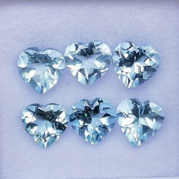 6 pcs  蓝色 海蓝宝石  - 3.79 ct - 西班牙宝石学院（IGE） - 无治疗 #1.0