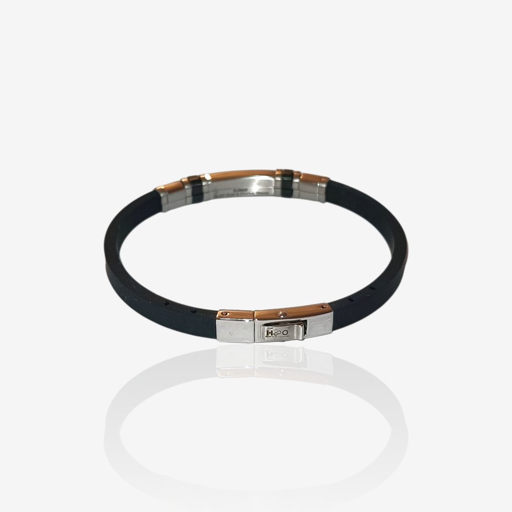 18 καράτια - Βραχιόλι σε χειρουργικό ατσάλι., Ροζ χρυσό - Βραχιόλι - Manifattura Italiana #4.3