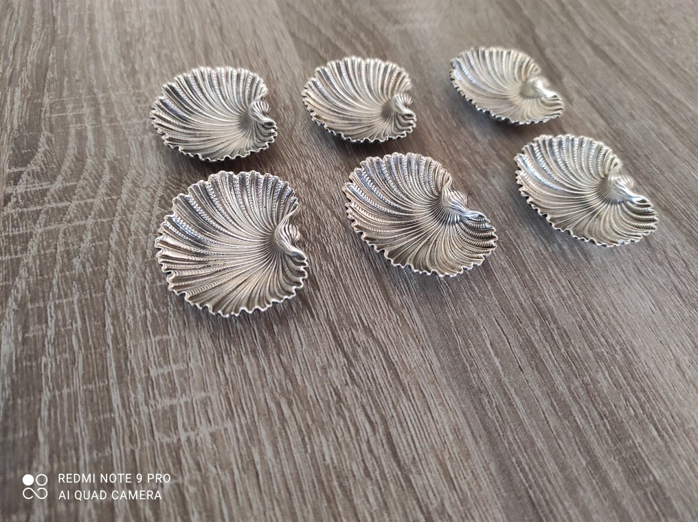 Buccellati - 碗 (6) - .925 银 - 一套六个 Buccellati 贝壳碗 #2.1