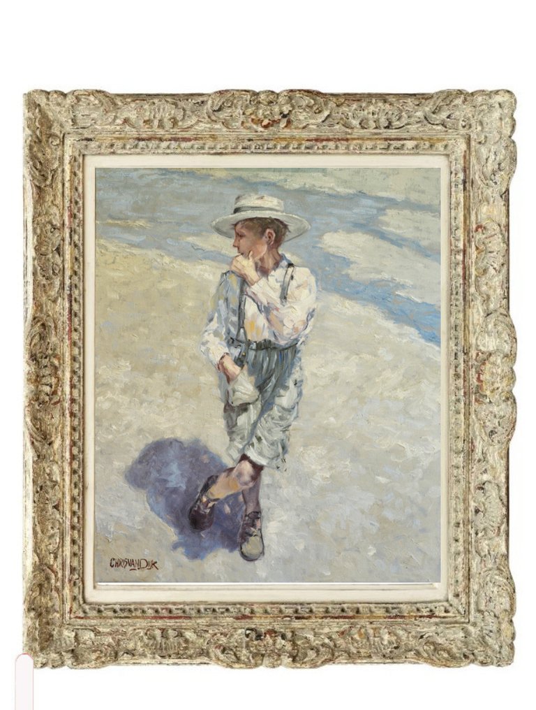 Chris van Dijk (1952) Impressionist - " Un garcon de la rue " #1.0