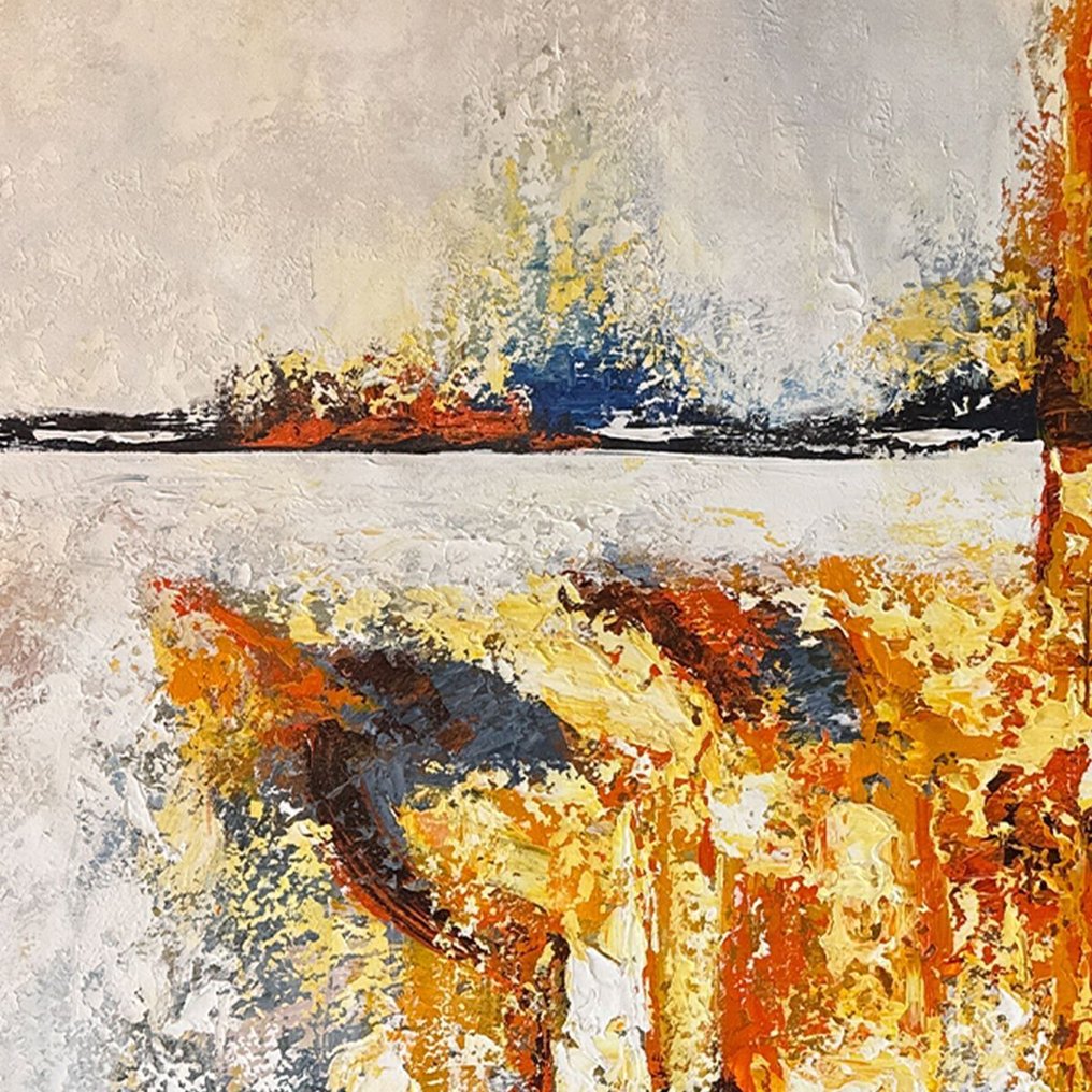 Quang Chinh - Silhouettes d'Automne 100 x 100 cm #1.0