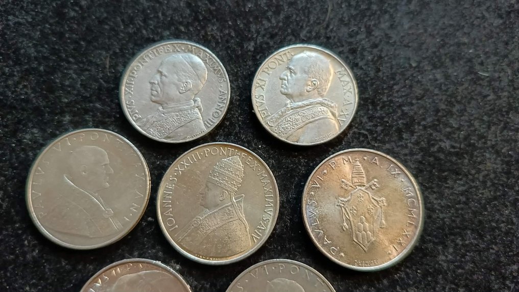 Βατικάνο. 500 Lire / 10 Lire silver (7 coins)  (χωρίς τιμή ασφαλείας) #2.1