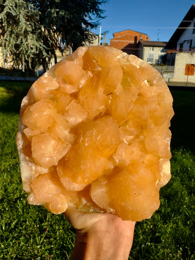 美丽的橙色Stilbite 水晶在矩陣上 - 高度: 18 cm - 闊度: 16 cm- 3198 g - (1) #3.2