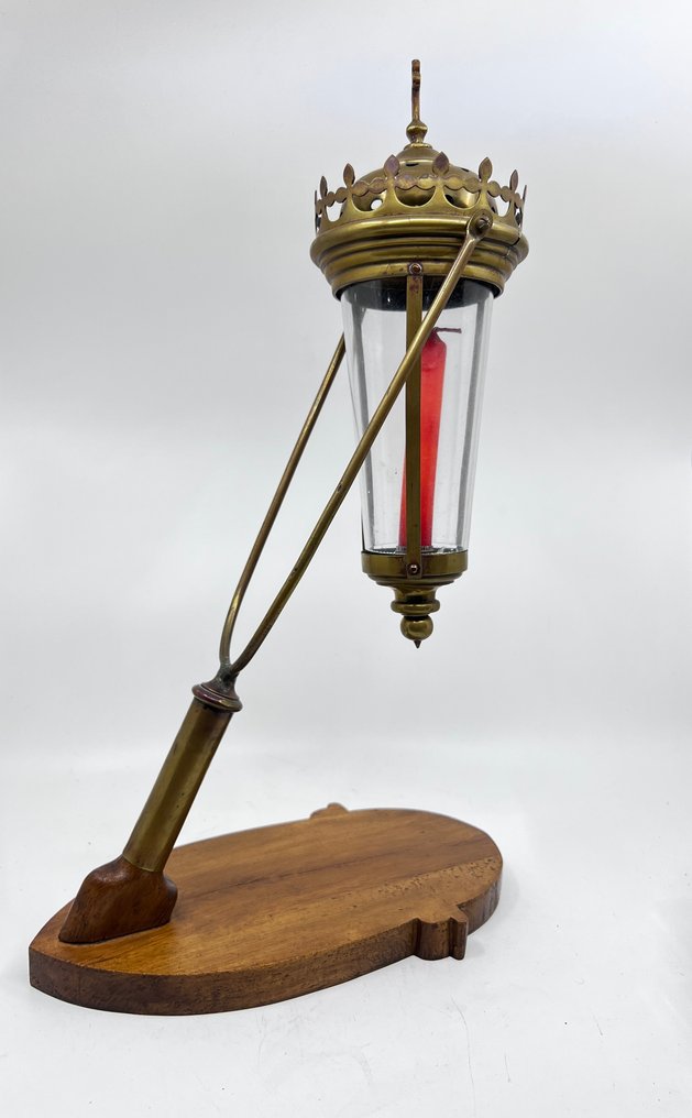 Chandelier - Laiton, Bois - lampe de processus en laiton #1.0