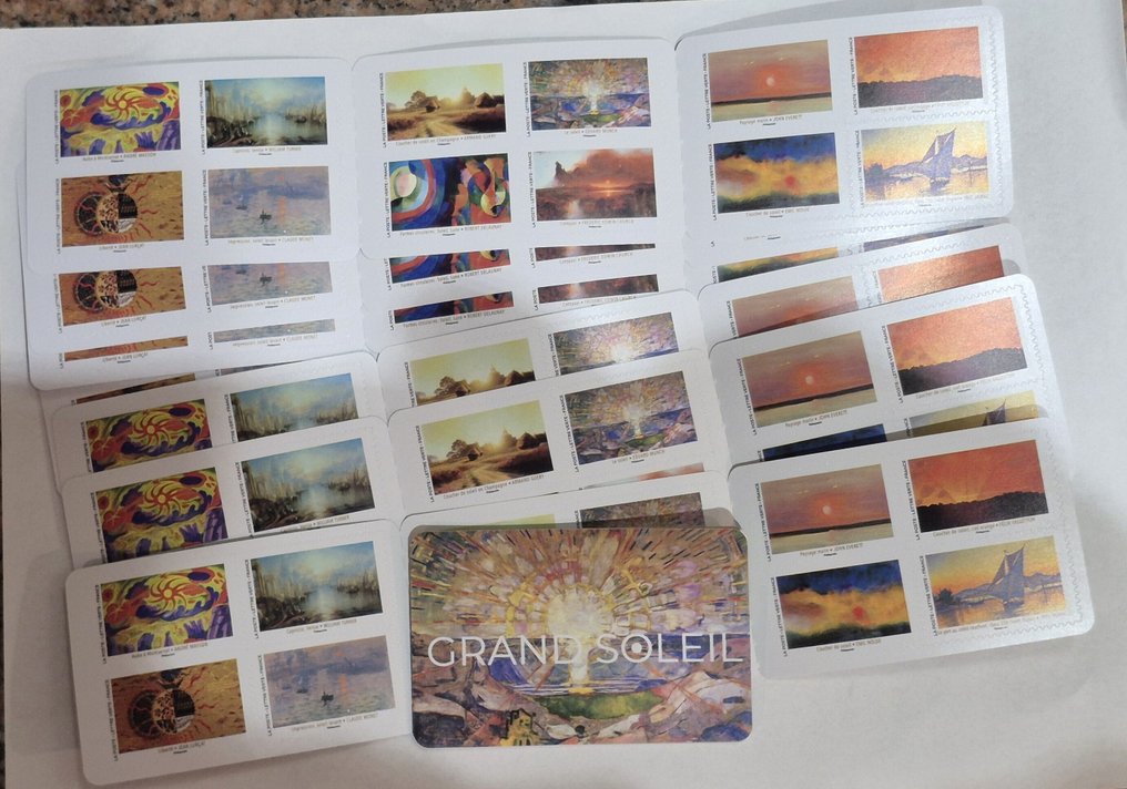 法国  - 10本12张邮票册，绿色信件邮票20克自粘式，永久有效。 - Grand Soleil n° BC2515 #1.0