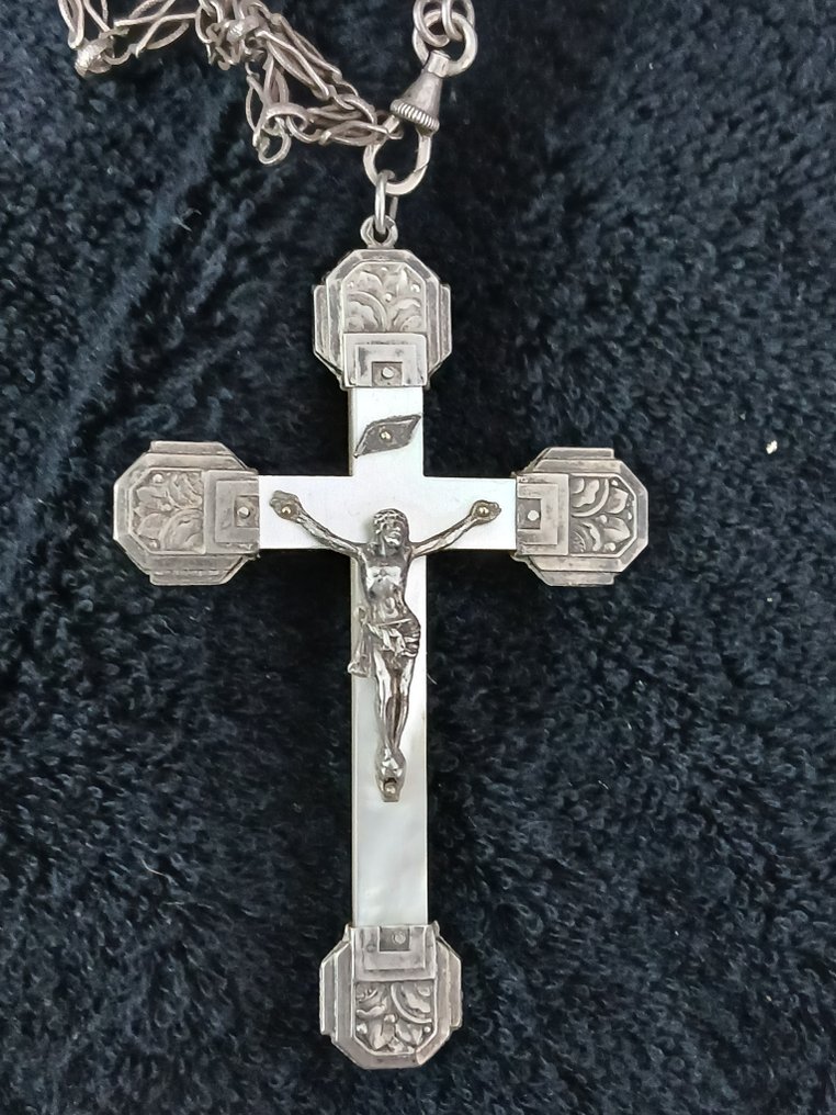 Art Nouveau Crocifisso (2) - .915 argento - 1920-1930 - Cristo pectoral  #3.2