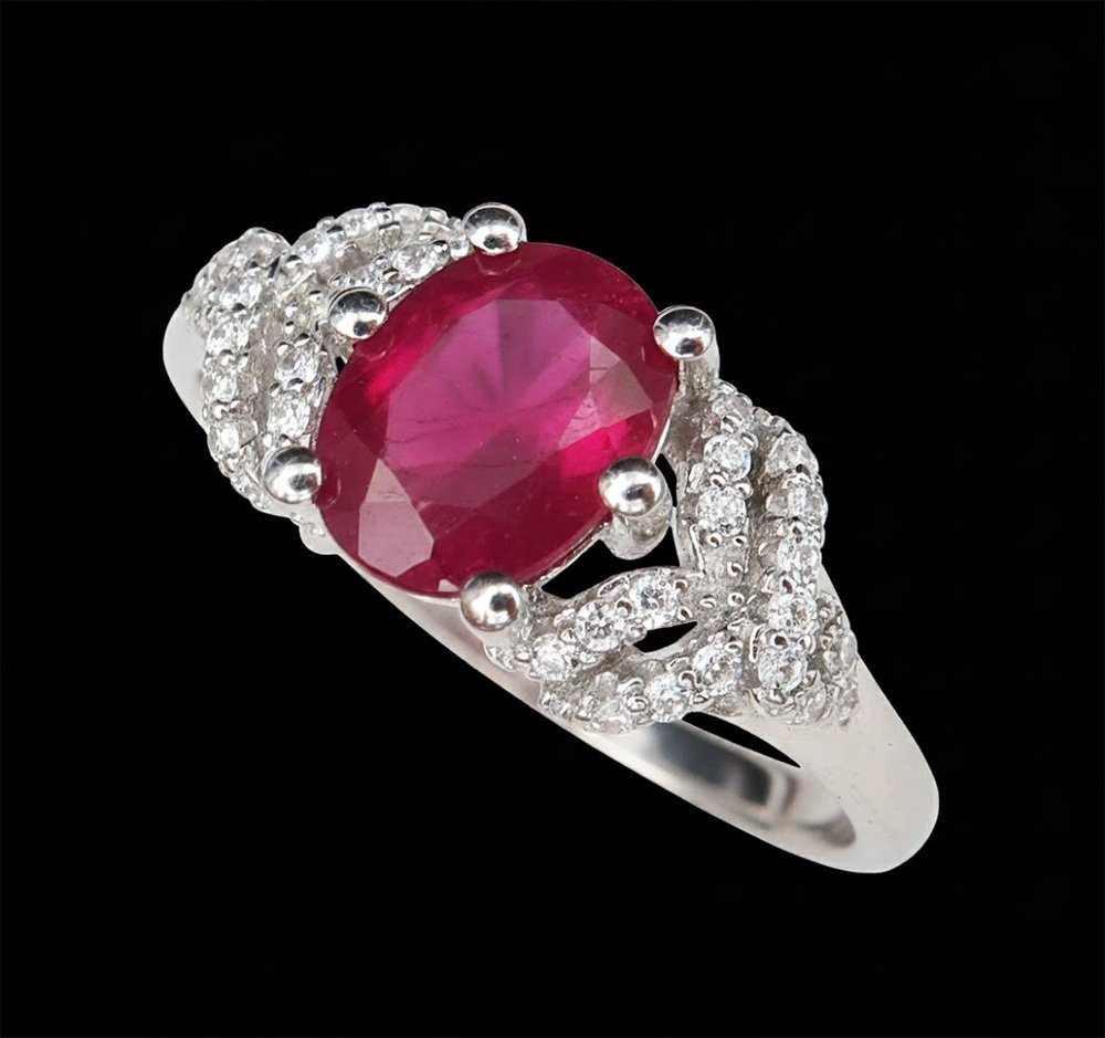 Rubin - Argint, Inel Rubin „Reine des Pierres”: Pasiune Regală și Forță Vitală - Argint 925 - Inel #2.1