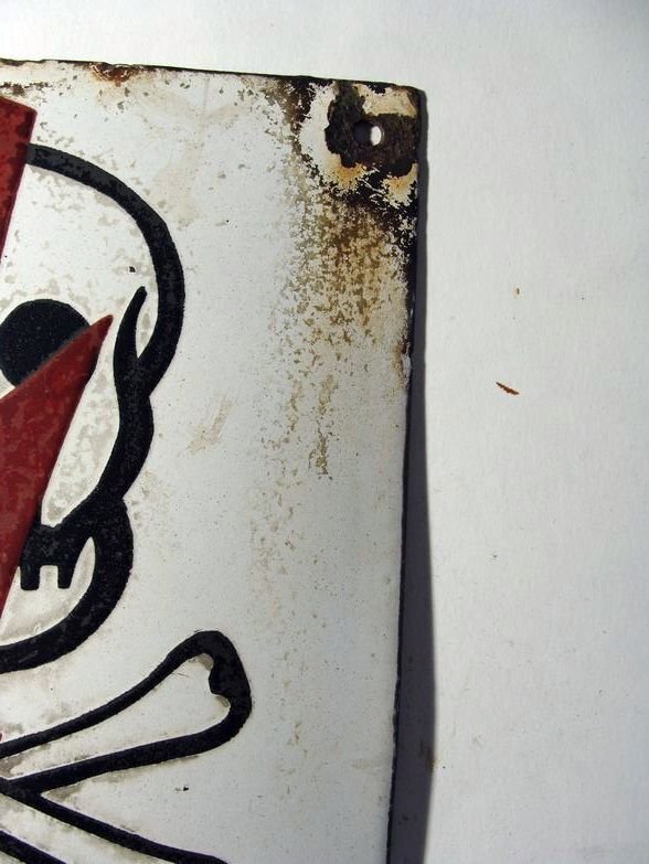 Old enamel sign "Caution: Electricity" Do not touch! Electrical device! - unbekannt - Enamel sign - Enamel #3.2