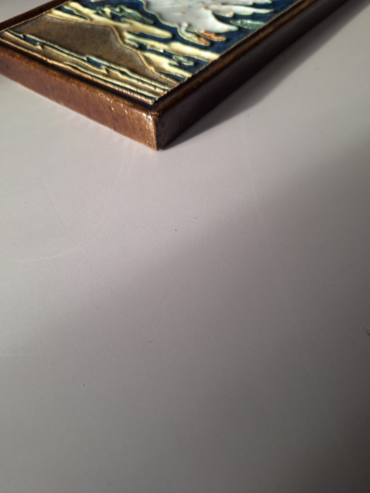  Tile - Cloisonné tile of two flying geese. - Porceleyne Fles - 1930-1940  #2.1