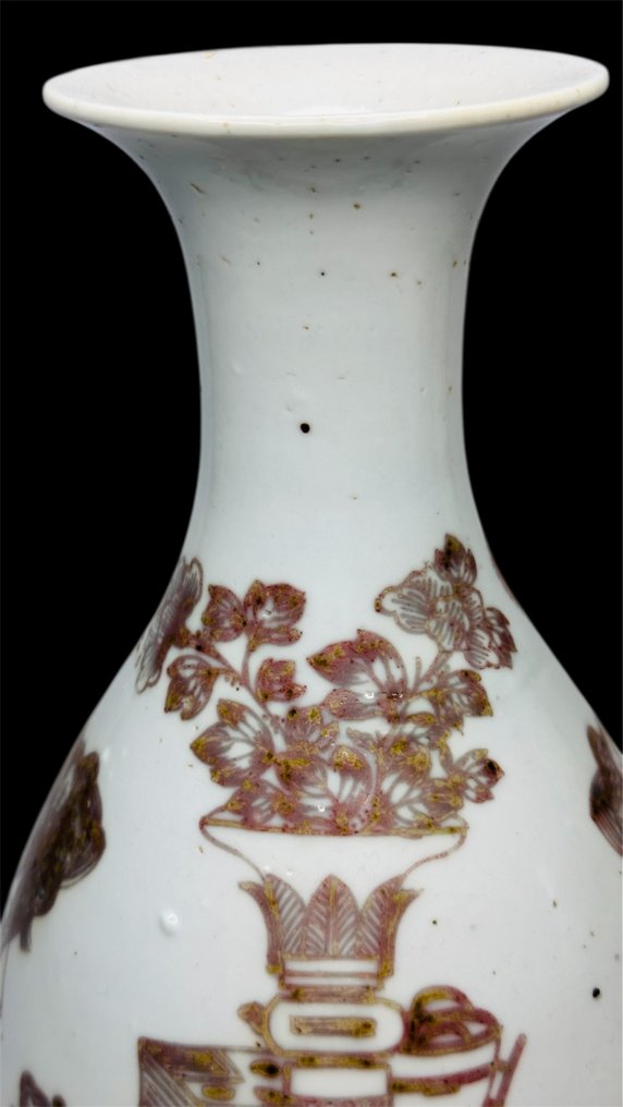 Βάζο σε σχήμα κιονόκραν από πορσελάνη. - Κίνα - 20th century #2.1