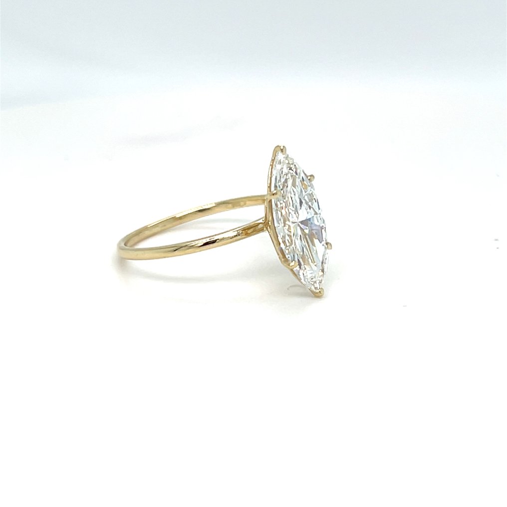 Zonder minimumprijs - Ring - 14 karaat Geel goud - 2.50ct. tw. Diamant (Lab-grown) #2.1