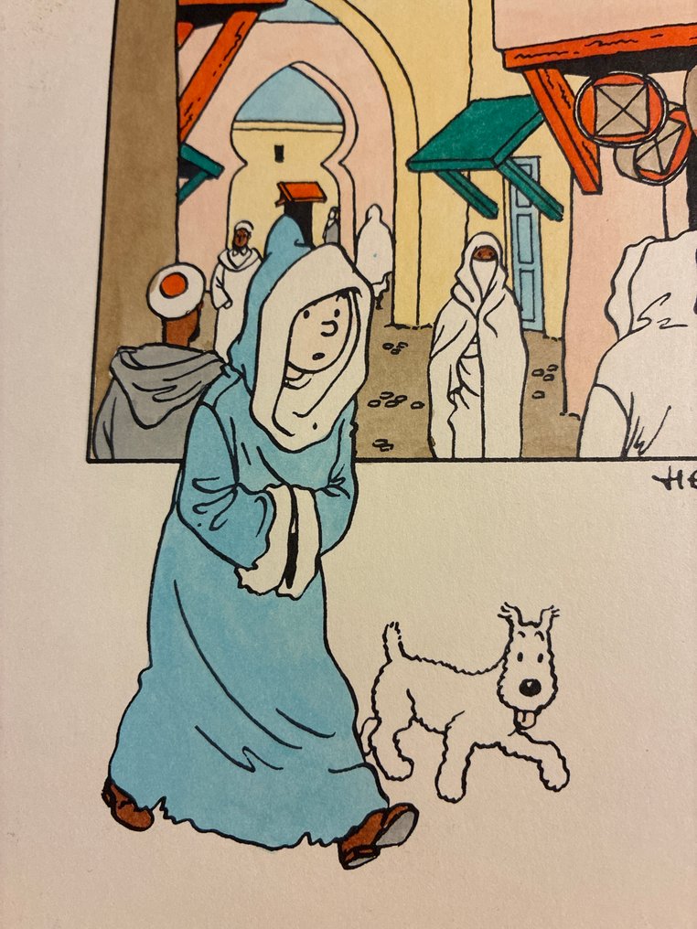 Studio Hergé - Prent met aquarel #3.2