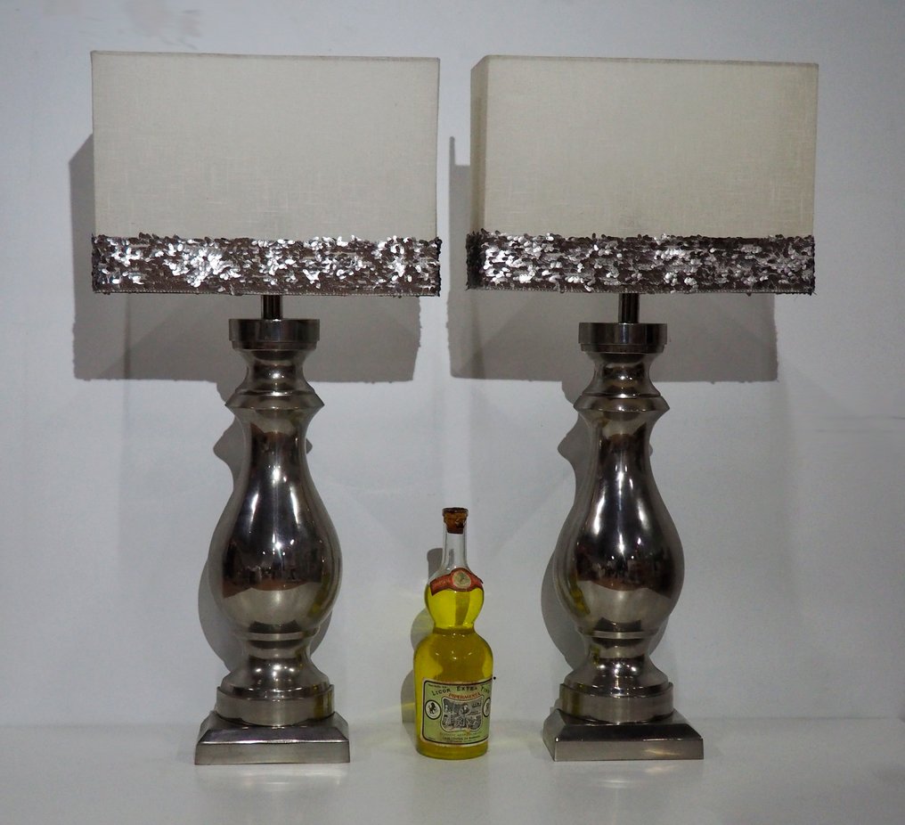 壁灯 - XXL壁灯 复古1980年代铬色厚重套装 #1.0