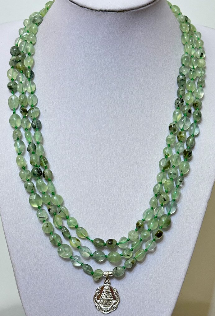 Natural rutile quartz with Virgin Rose. High quality. Unconditional love in a relationship. - Necklace with pendant - With 925 silver closure #1.0