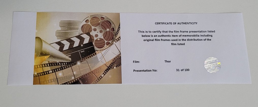 Thor - Framed Film Cell Display with COA #2.1