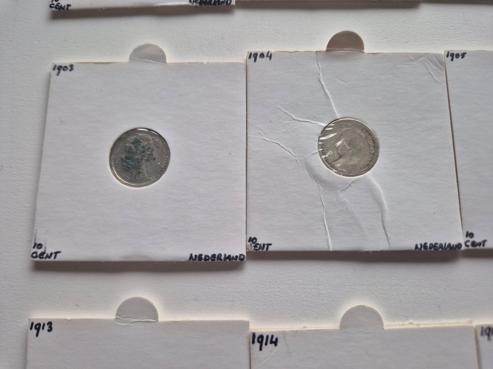 Nederland. 10 Cents 1849/1943, 27 stuks (Ingen reservasjonspris) #4.3