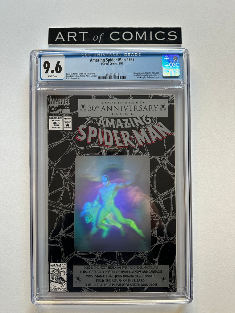 The Amazing Spider-Man #365 - Hologram Cover - With special CGC Venom label - CGC 9.6 - 1st appearance of Spider-Man 2099 - Gatefold Venom/Carnage Poster - 1 Graded comic - First edition - 1992 #1.0