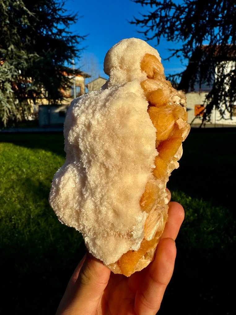 Καταπληκτικό Mesolite με stilbite. Κρίσταλ στη μήτρα - Ύψος: 13 cm - Πλάτος: 7 cm- 613 g - (1) #2.1