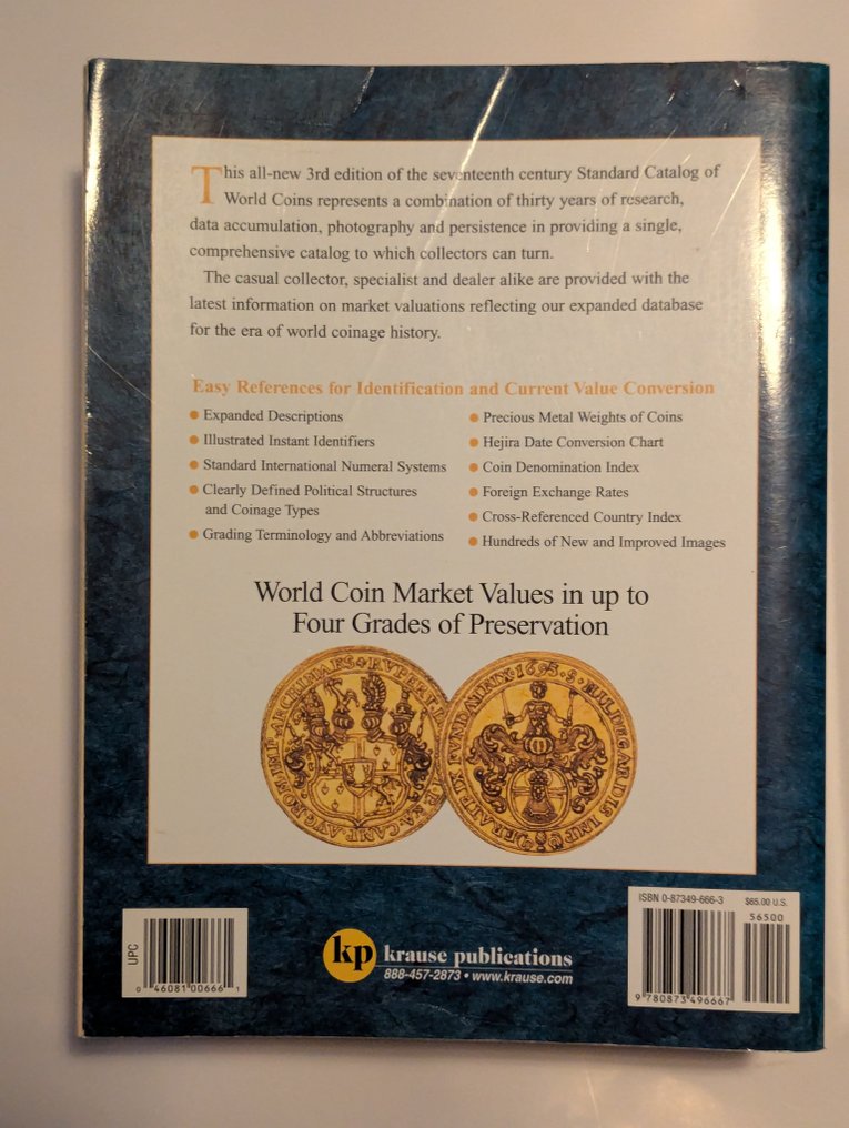 Τυπικός Κατάλογος Παγκόσμιων Νομισμάτων 1601–1700 (3η Έκδοση) – Krause. 2004  (χωρίς τιμή ασφαλείας) #1.0